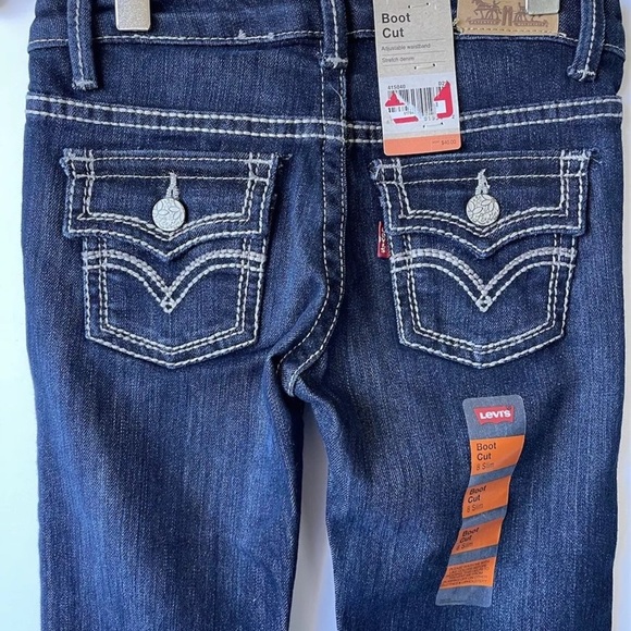 Levi’s Big  Kids Slim Boot Cut Dark Wash Jeans NWT - Picture 8 of 8